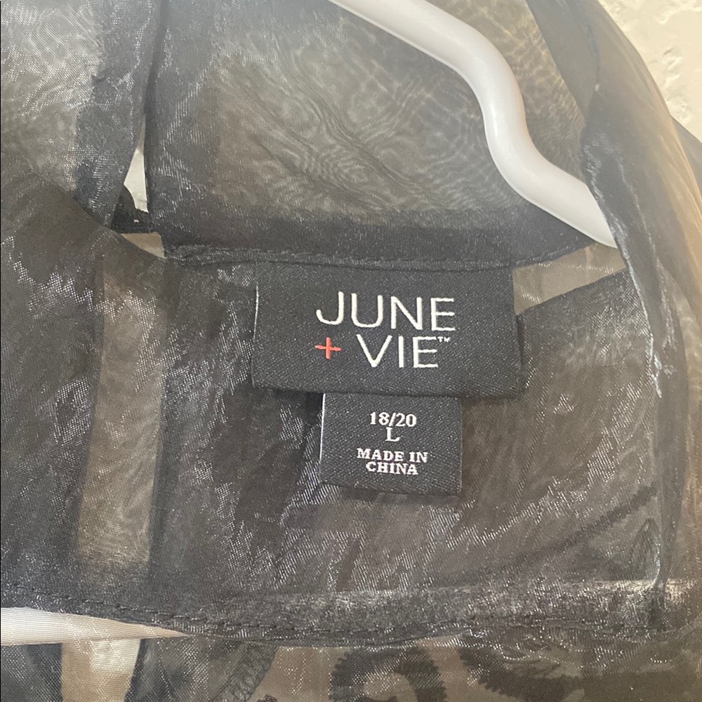 June + Vie Sheer Black Blouse